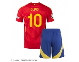 Spanien Dani Olmo #10 Replik Heimtrikot Kinder EM 2024 Kurzarm (+ Kurze Hosen)